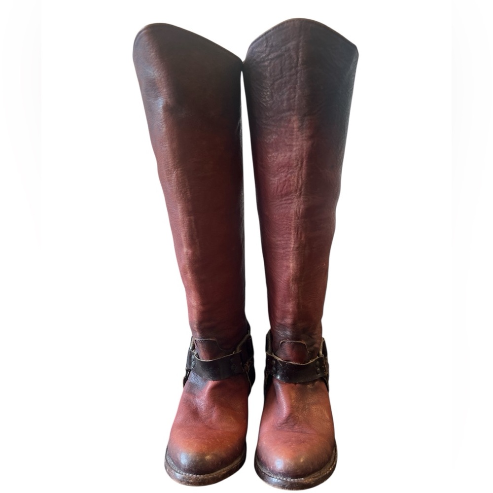 Freebird by Steven Burgundy/Rust Color Phily Riding Leather Boots